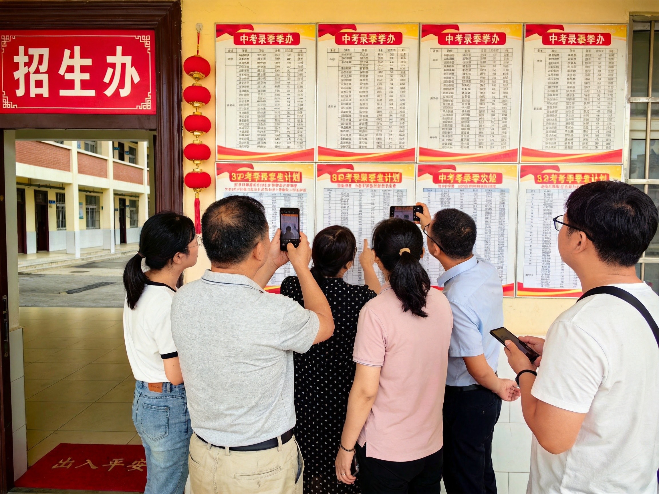 西安市中招办老师核对补录考生中考成绩及志愿填报信息