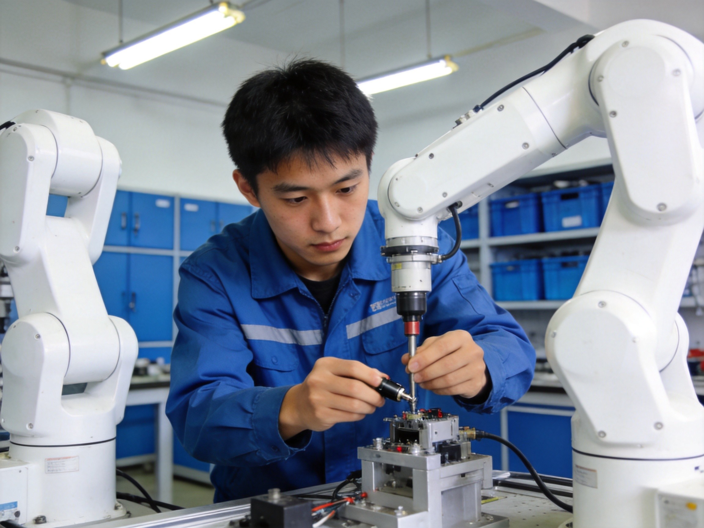 职业院校学生在低空经济产业学院学习无人机操作
