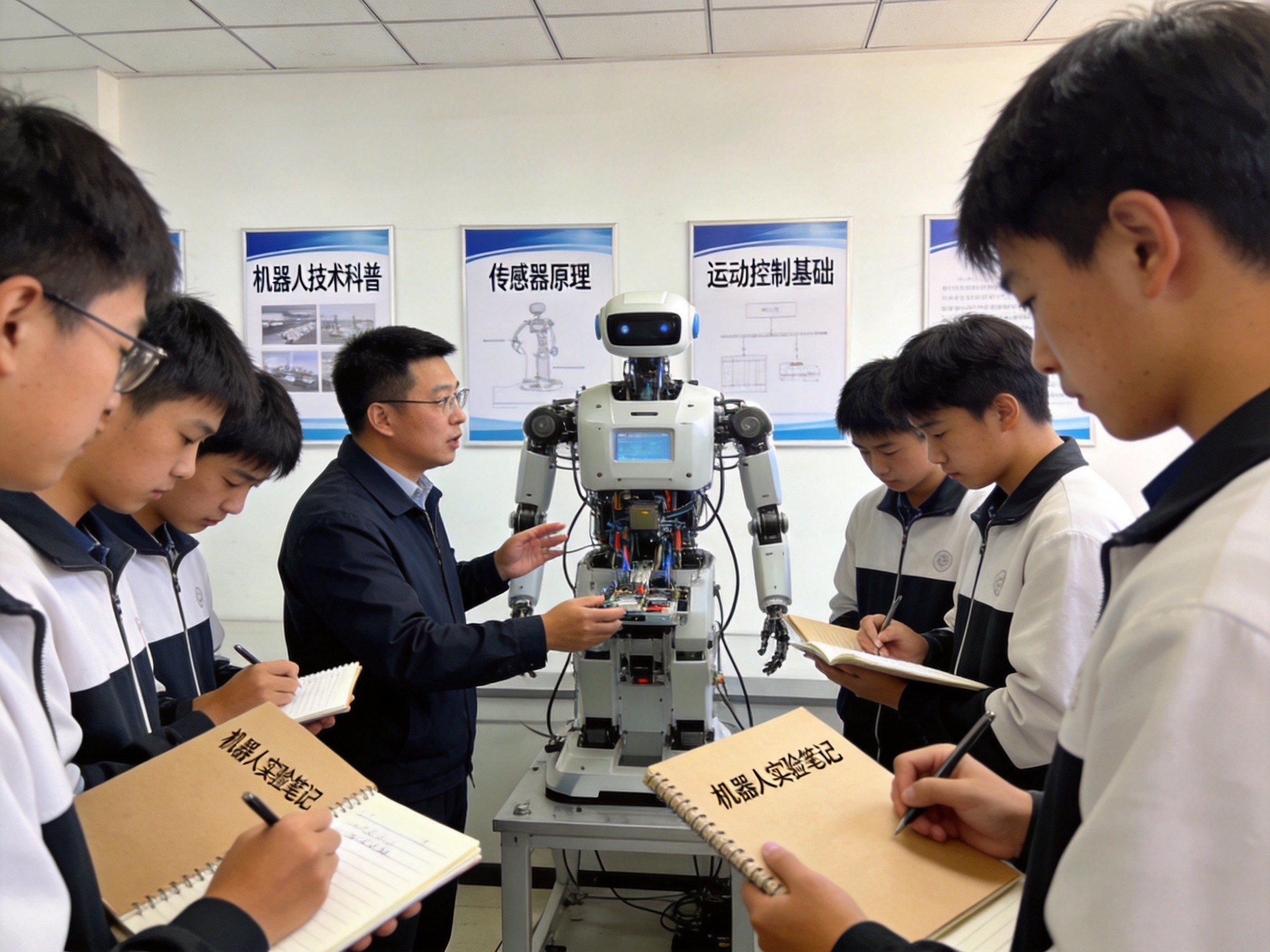 教师讲解人形机器人原理