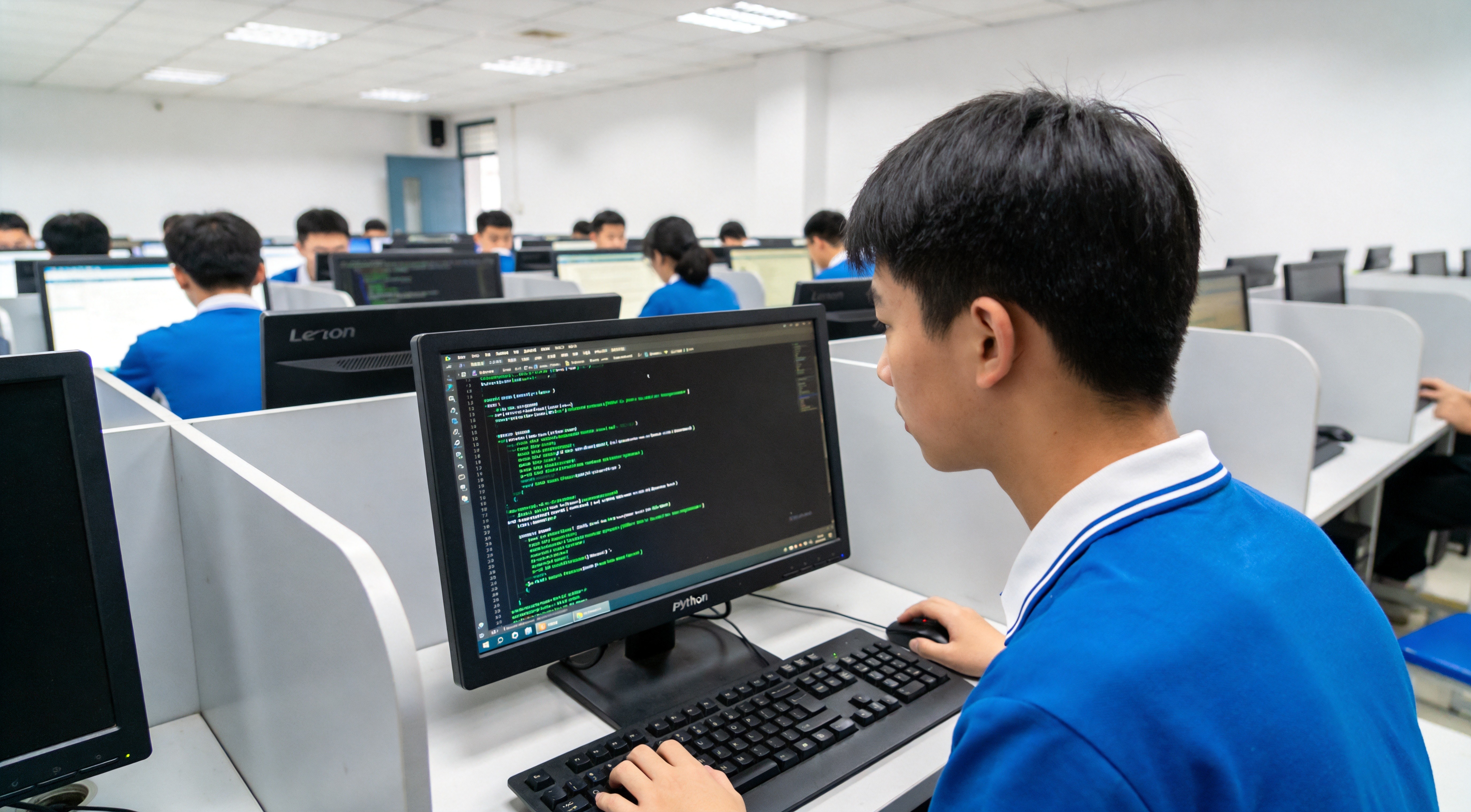 中职AI专业学生在数据标注平台进行图像标注实战