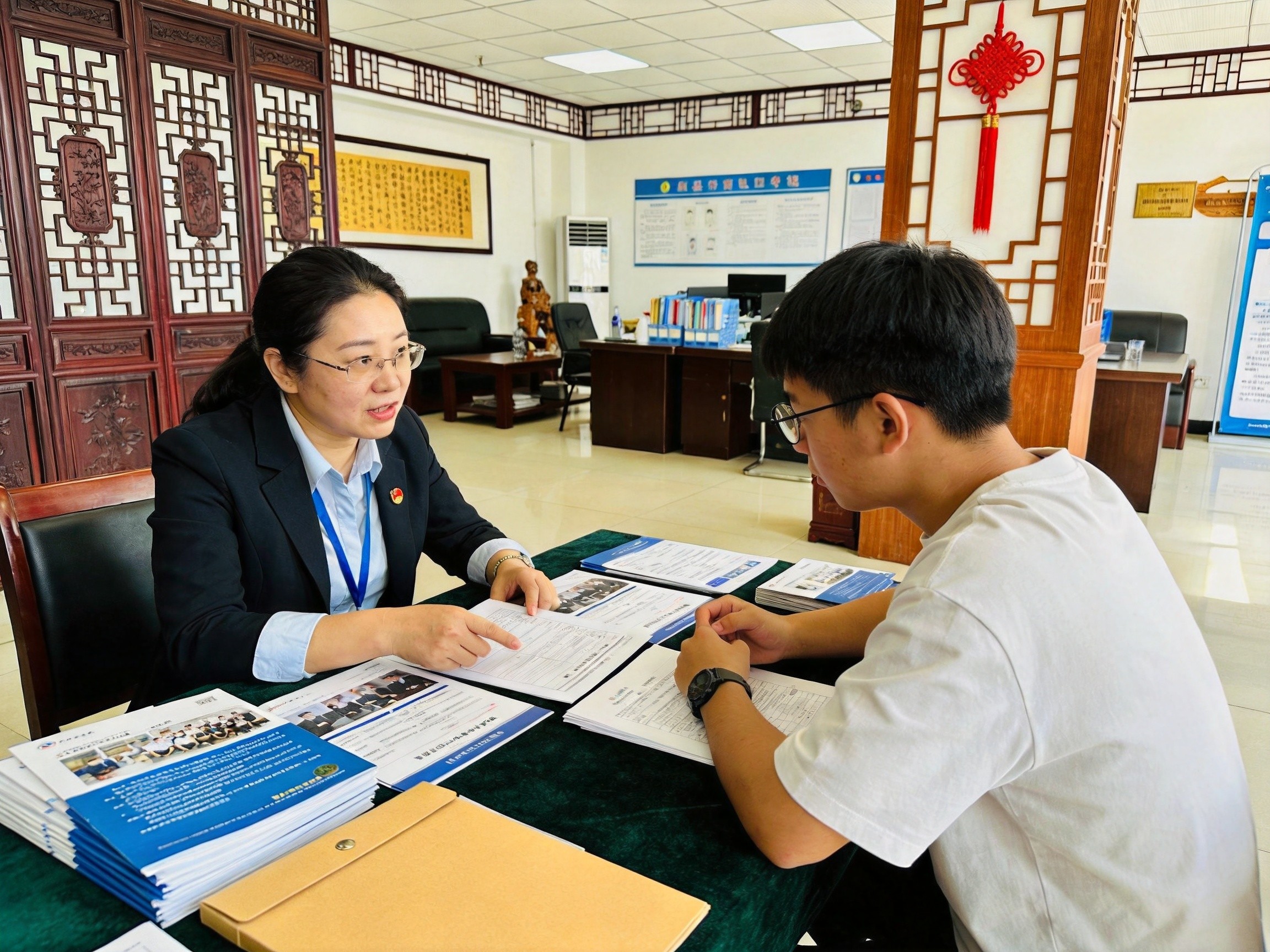 广州中职学校招生办老师为家长介绍实训设备与就业方向