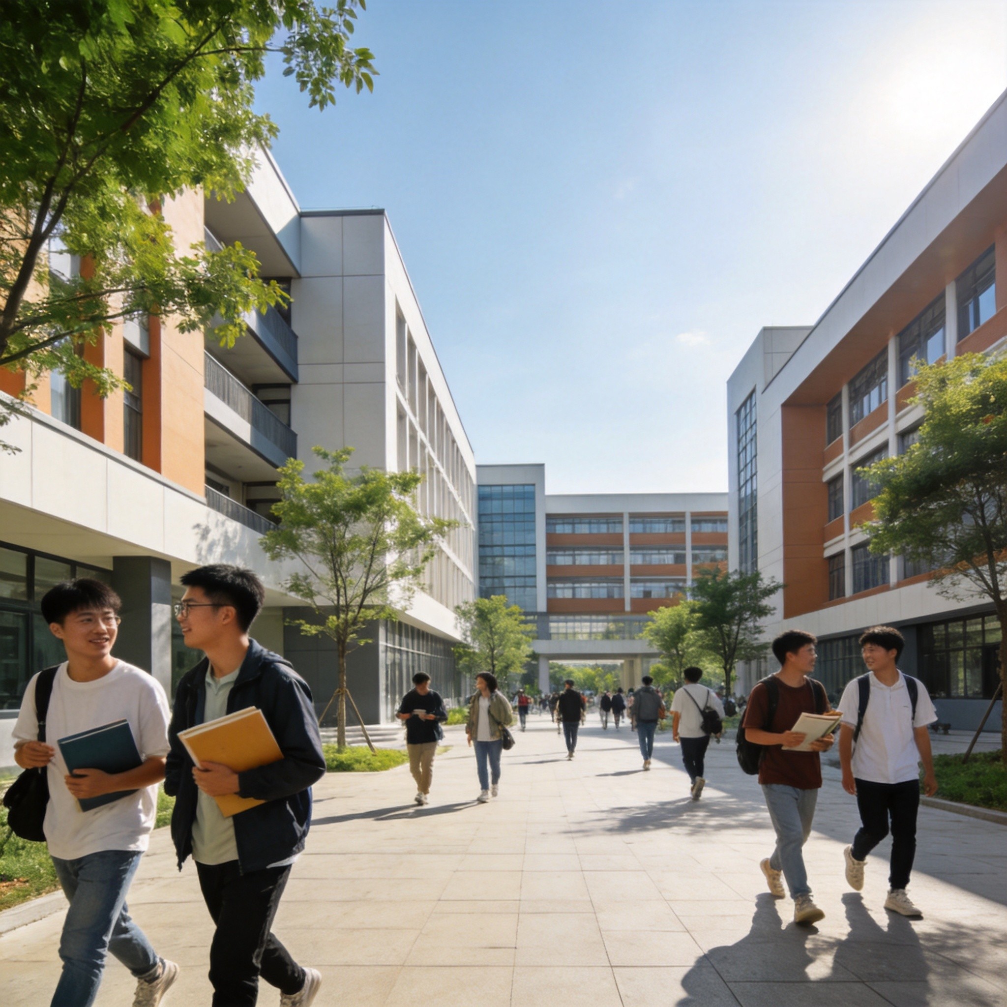 学生在校园交流