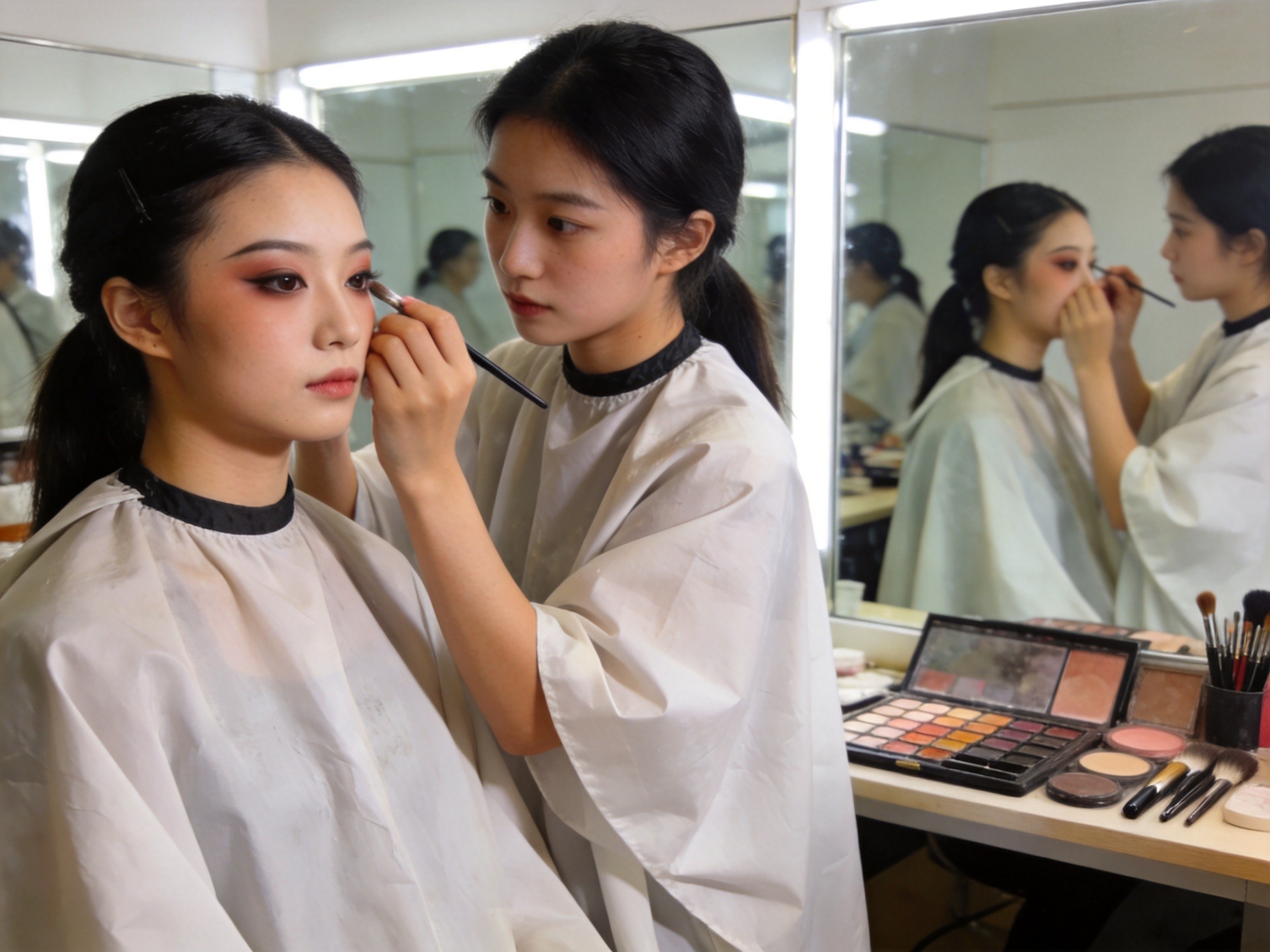豫台选手在郑州同场比美妆：盘发挽脸这些非遗老手艺，才是形象设计专业最值钱的功底
