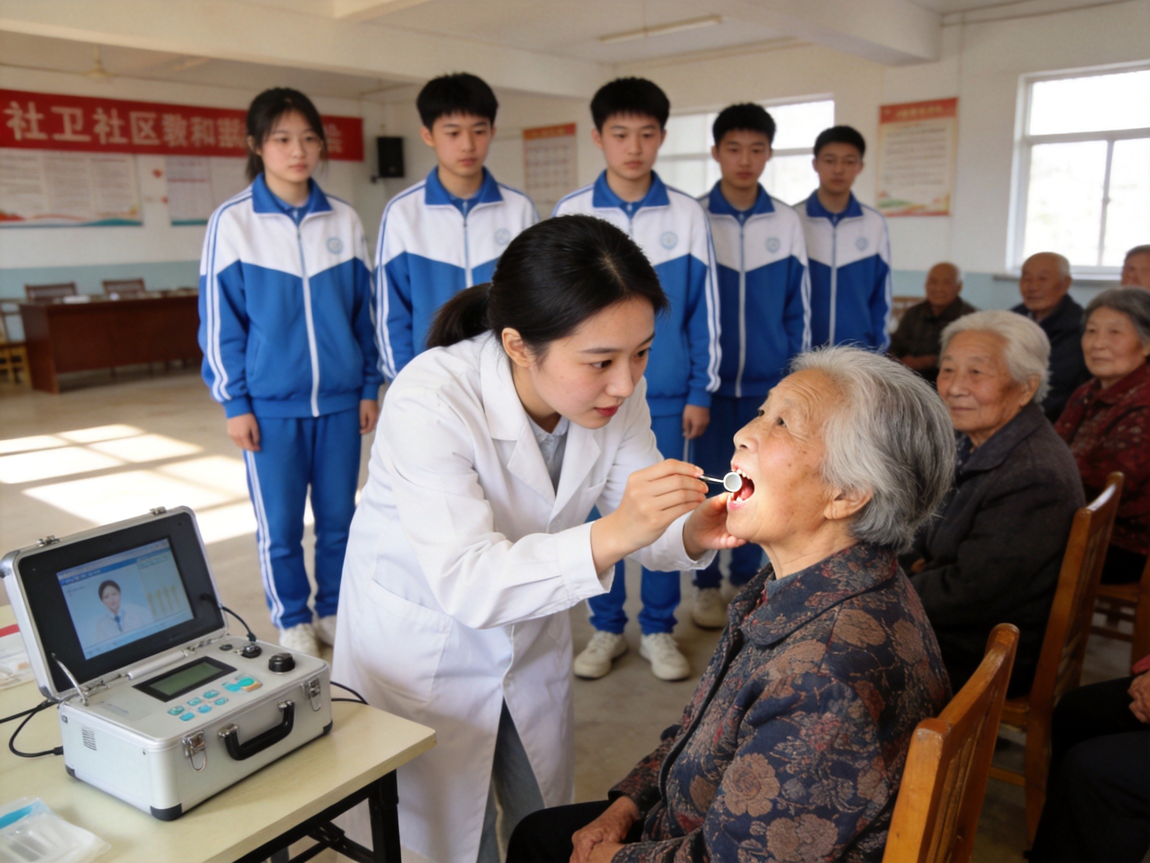 敬老月给老人免费查牙:老年人口腔有多需要被看见,学口腔能干哪些岗位