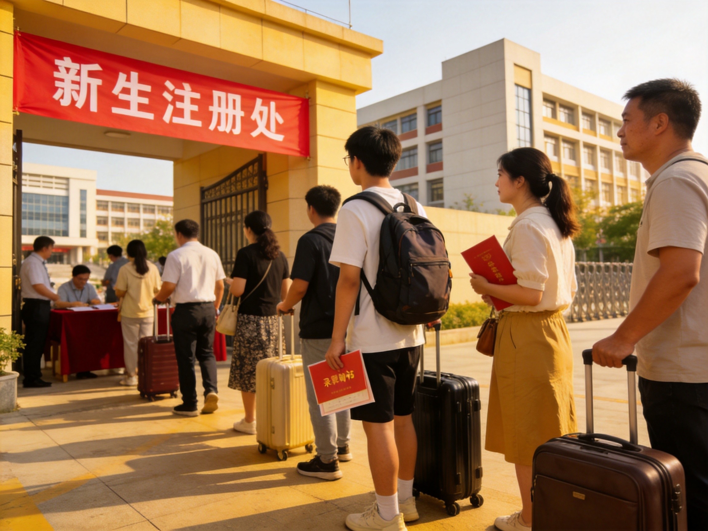 录取分数线公布大屏前家长查看