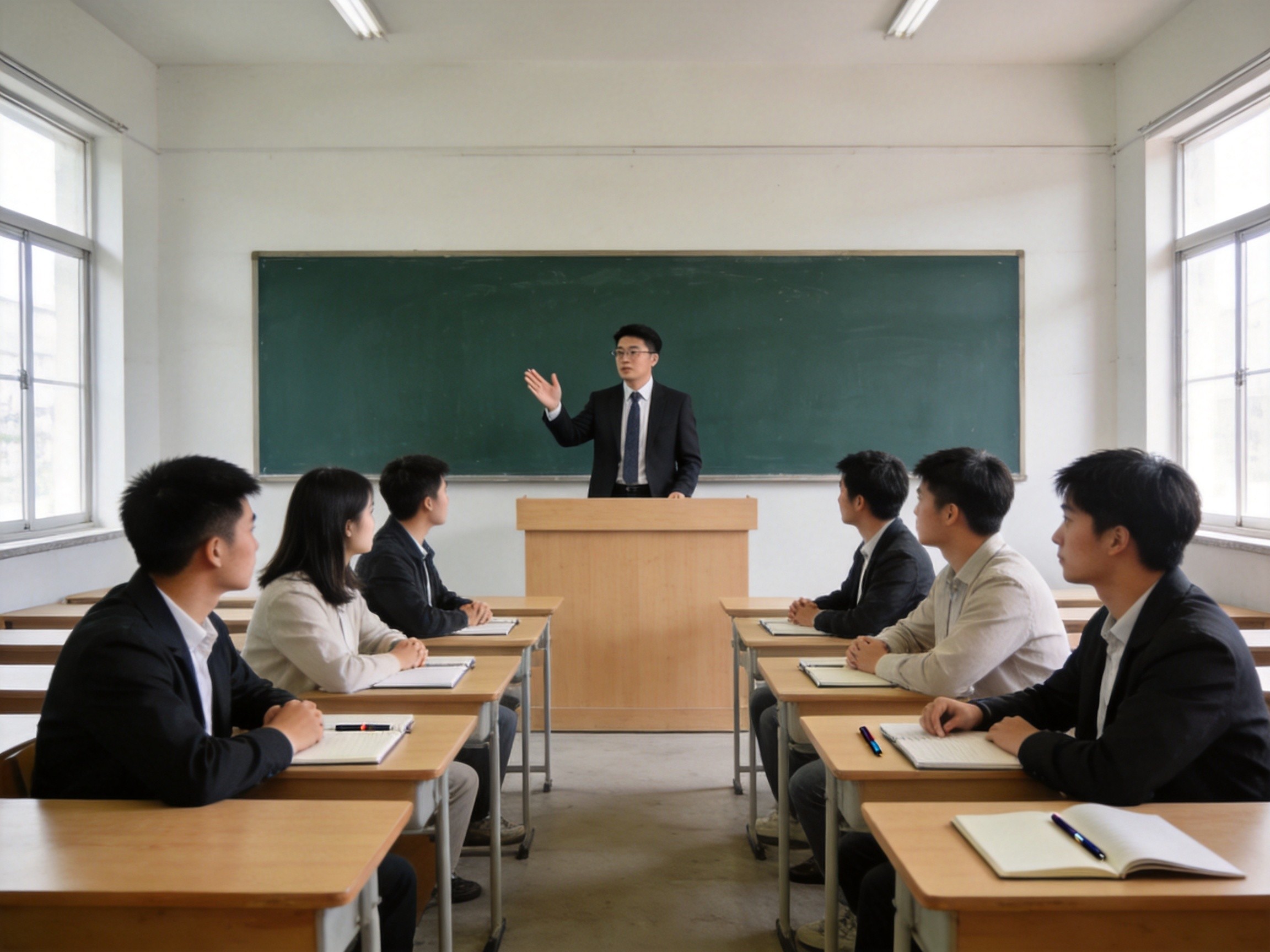 学生在教室听课