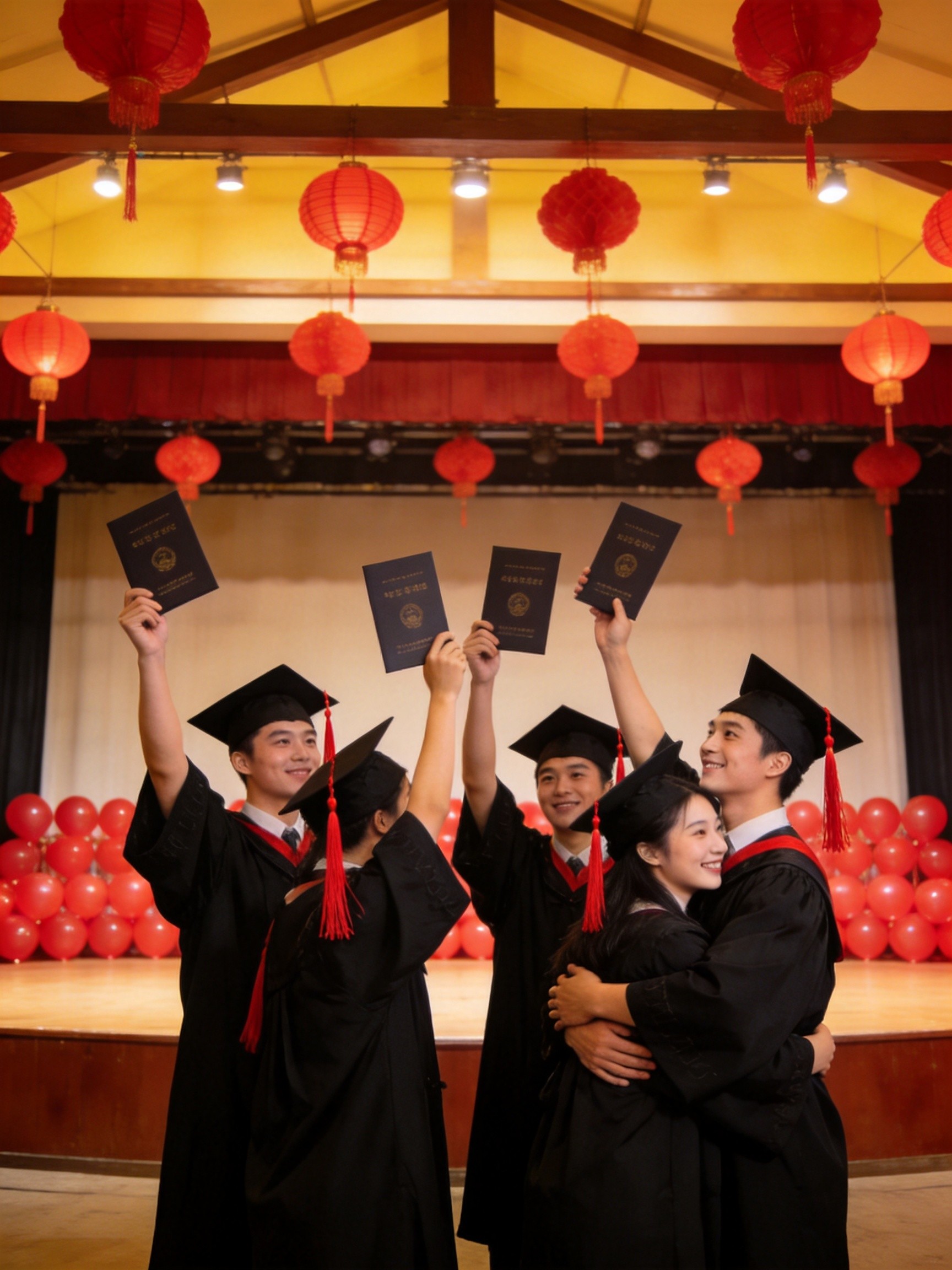 学生毕业庆祝