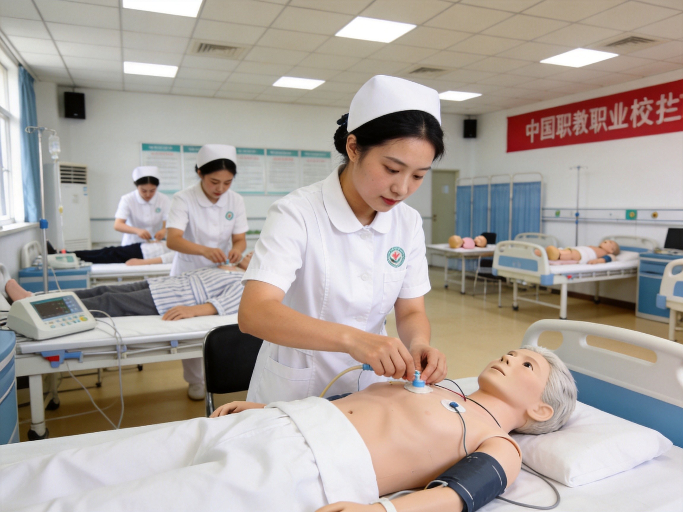 学生练习护理技能